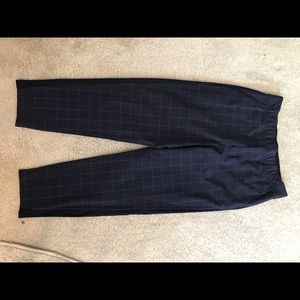 Athleta Brooklyn Ankle Pants- navy window pane